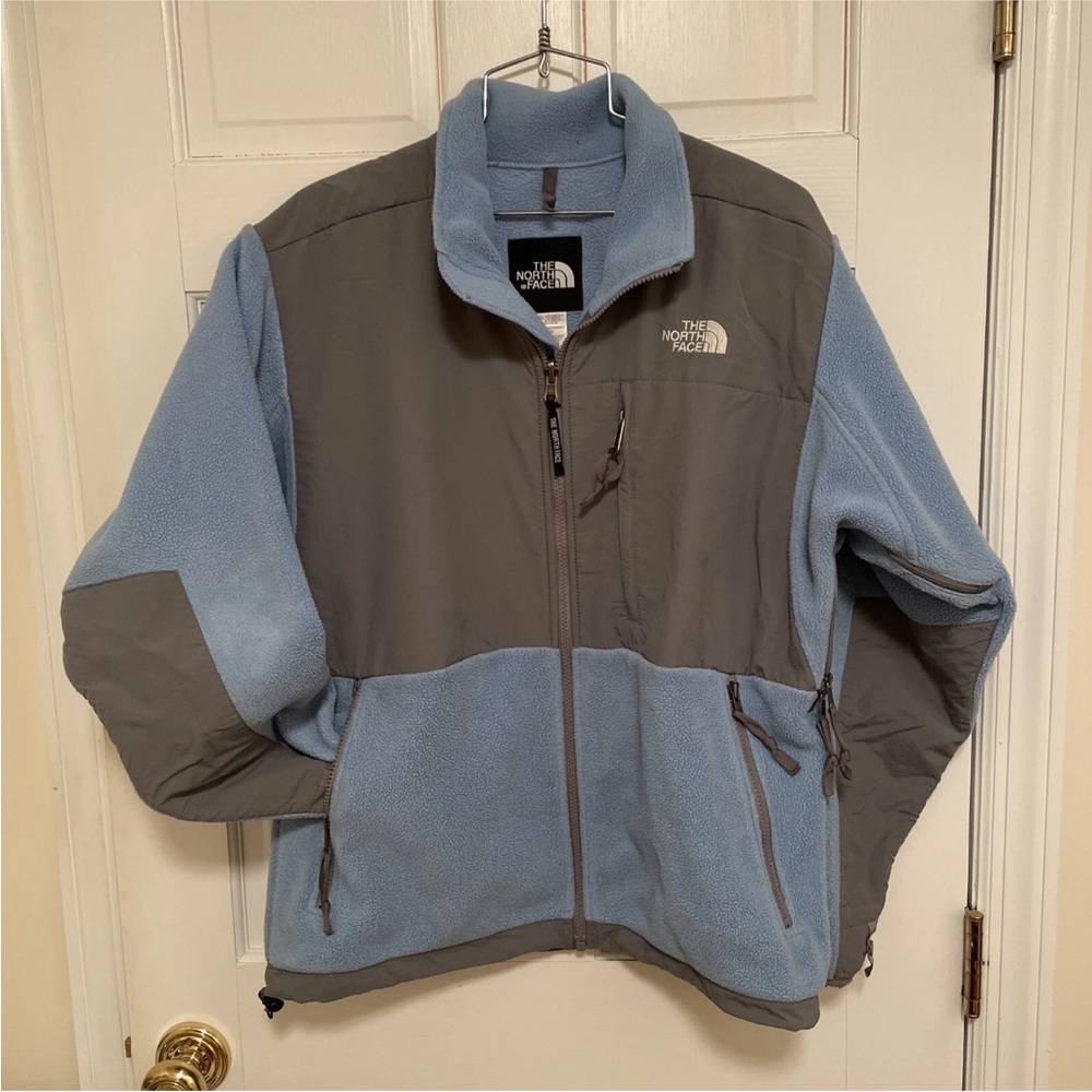 POLARTEC THE NORTH FACE FLEECE DENALI Womens Large Light Blue/Gray Jacket coat
